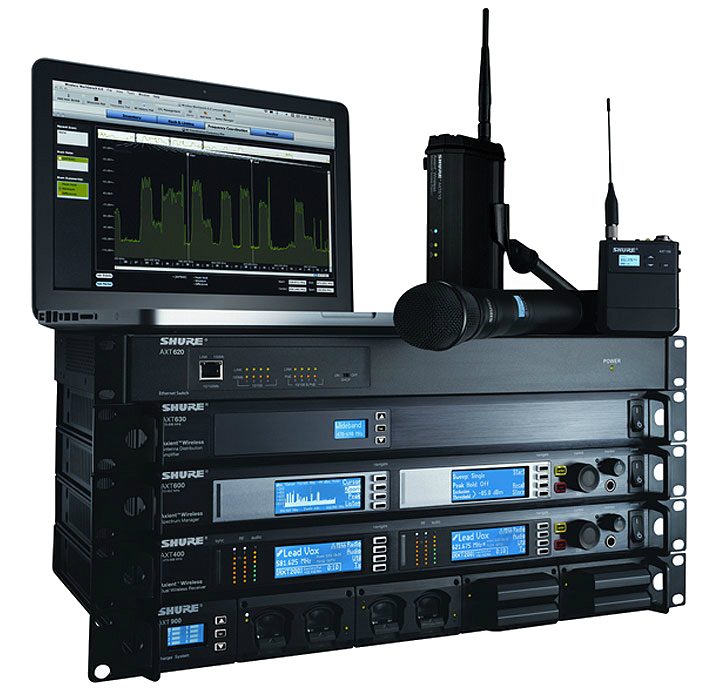 SHURE AXIENT многоканальная компонентная радиосистема (2 рековых шкафа с оборудованием) в магазине Music-Hummer