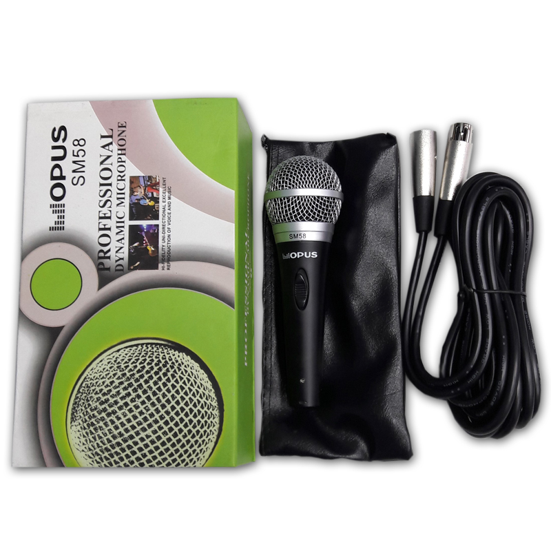 Микрофон динамический с выключателем и кабелем 4,5 метра OPUS SM58 в магазине Music-Hummer