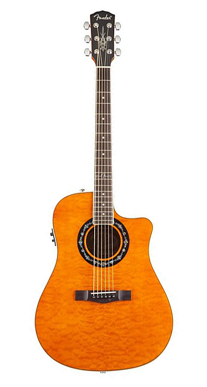 Fender T-Bucket 300CE Amber Quilt Maple электро-акустическая гитара в магазине Music-Hummer