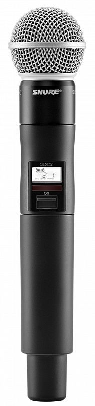 SHURE QLXD2/SM58 K51 606 - 670 MHz ручной передатчик серии QLXD с капсюлем микрофона SM58 в магазине Music-Hummer
