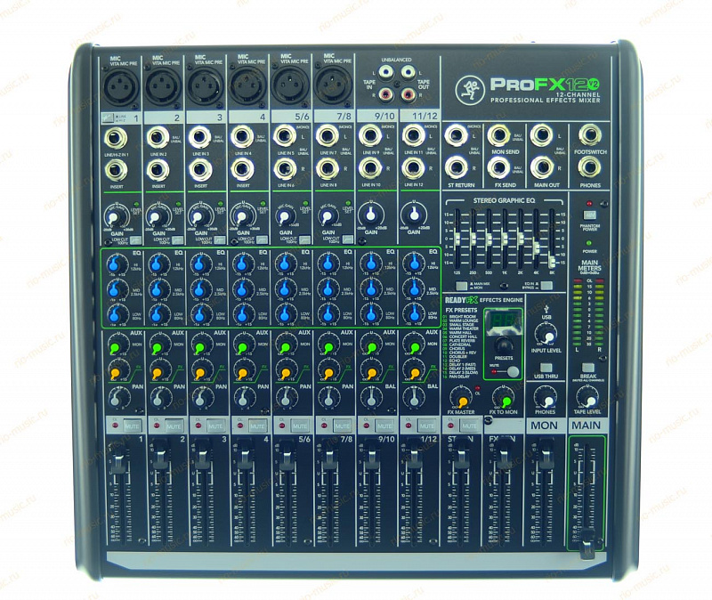 MACKIE ProFX12v2 12-канальный микшер с процессором эффектов и USB в магазине Music-Hummer