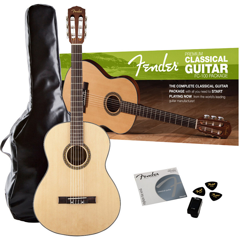Акустическая гитара с аксессуарами FENDER FC-100 CLASSICAL PACK в магазине Music-Hummer
