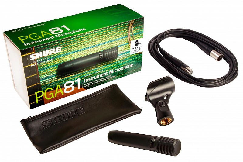 SHURE PGA81-XLR кардиоидный конденсаторный инструментальный микрофон c выключателем, с кабелем XLR -XLR в магазине Music-Hummer