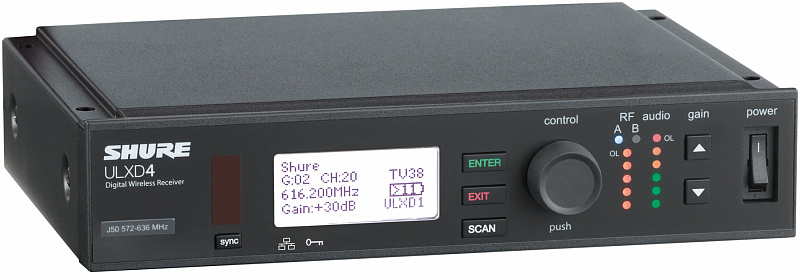 SHURE ULXD4E K51 606 - 670 MHz цифровой приемник серии ULXD в магазине Music-Hummer