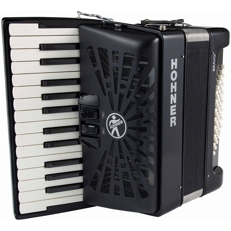 Фото HOHNER Bravo II 48 black - Аккордеон 1/2 Хонер