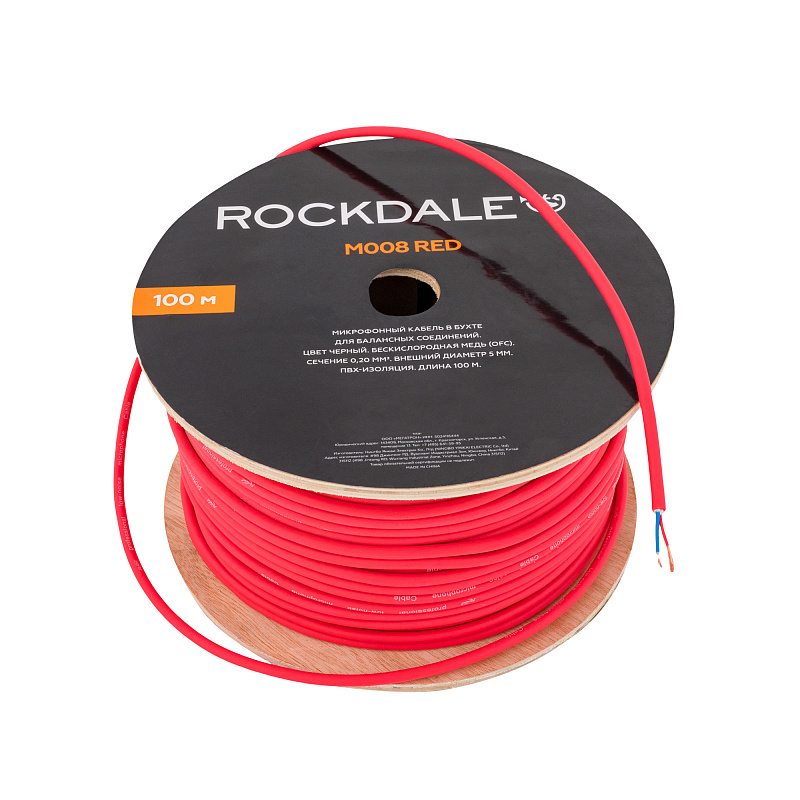 Микрофонный кабель ROCKDALE M008 Red в магазине Music-Hummer