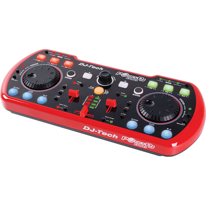 DJ-Tech POKET DJ DUO (PDJD-RED-USB-DJ) Ультракомпактный DJ-контроллер  в магазине Music-Hummer