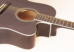 Акустическая гитара, с вырезом, черная, Caraya F601-BK