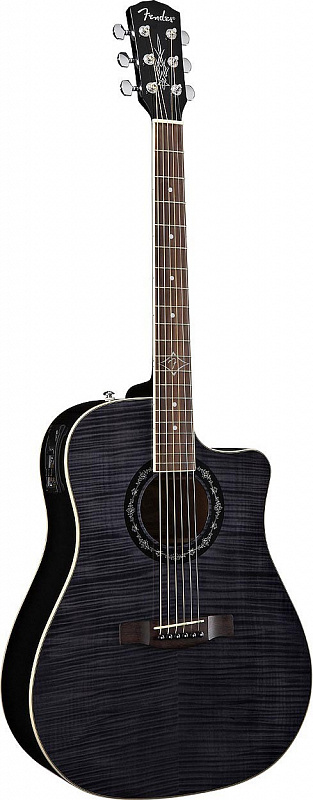 FENDER T-Bucket 300CE Flame Maple Transparent Black электро-акустическая гитара в магазине Music-Hummer