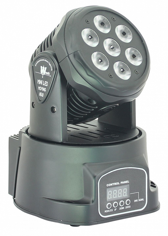 Nightsun SPB305  вращающаяся  голова, WASH, 7 LED x 10W, DMX, авто, звук. актив. Master/ slave в магазине Music-Hummer