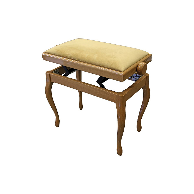 Фото Банкетка Hidrau BG200 Oak Gloss (TC6), полированный дуб, бежевый бархат