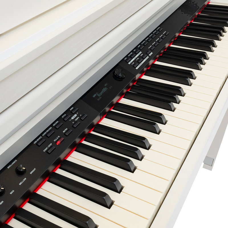 Цифровое пианино с фортепианными аккомпанементами ROCKDALE Overture White в магазине Music-Hummer