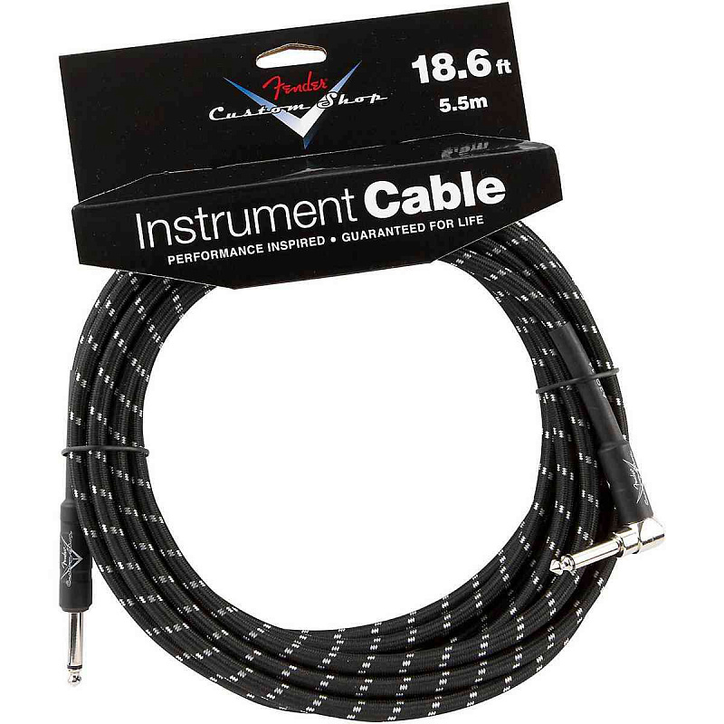 FENDER CUSTOM SHOP 18.6 INSTRUMENT CABLE TWEED инструментальный кабель, 5,5 м, твидовая оболочка в магазине Music-Hummer