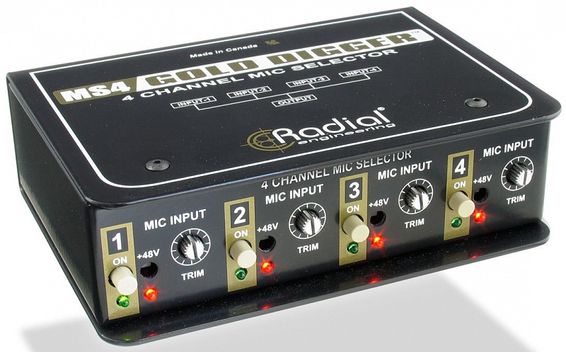 Radial Gold Digger (MS4)  Селектор микрофонного сигнала в магазине Music-Hummer