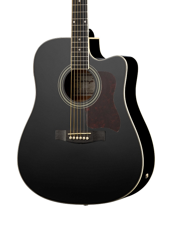 Электро-акустическая гитара, с вырезом, черная, Caraya F641EQ-BK в магазине Music-Hummer
