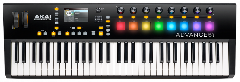 AKAI PRO ADVANCE 61 MIDI-клавиатура, 61 клавиша с послекасанием, встроенный 4,3-дюймовый цветной экран в магазине Music-Hummer