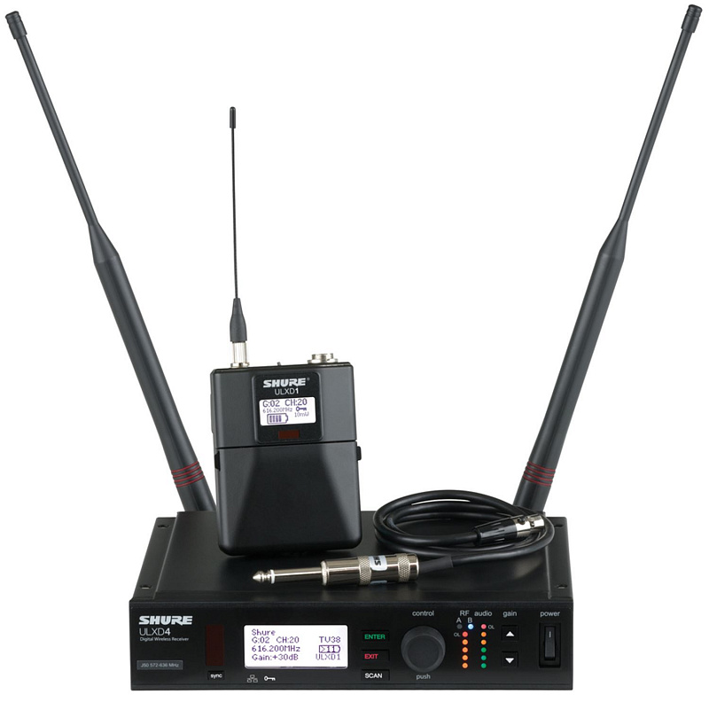 SHURE ULXD14E K51 606 - 670 MHz цифровая инструментальная радиосистема с портативным передатчиком ULXD1 в магазине Music-Hummer