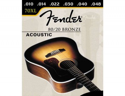 FENDER STRINGS NEW ACOUSTIC 70-12L 80/20 BRZ BAL END 10-48, струны для 12-струнной акустической гитары в магазине Music-Hummer