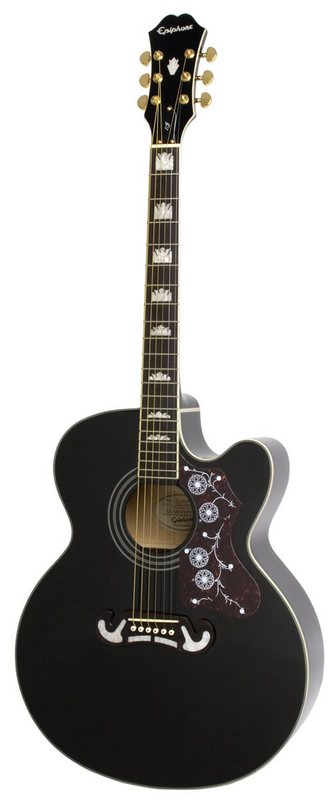 Электроакустическая гитара EPIPHONE EJ-200CE BLACK GLD в магазине Music-Hummer