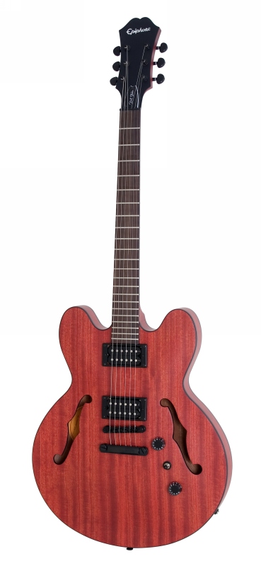 Фото Электрогитара EPIPHONE DOT STUDIO WORN CHERRY BLACK HARDWARE