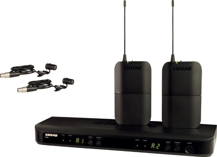 SHURE BLX188E/W85 K3E 606-636 MHz двухканальная радиосистема с двумя петличными микрофонами WL185 в магазине Music-Hummer