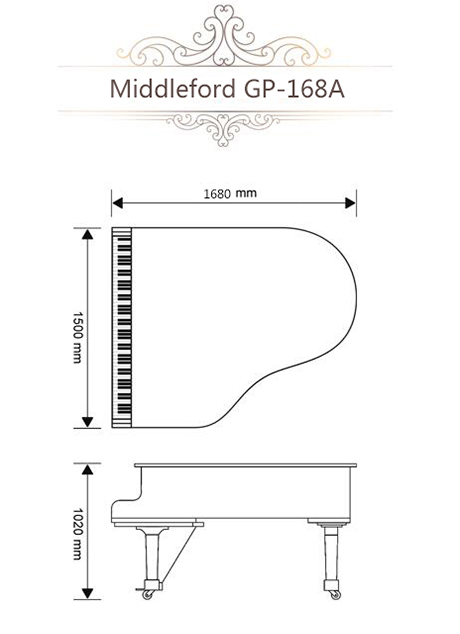 Фото Дизайнерский прозрачный рояль Middleford GP-168A
