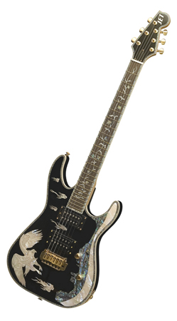 Электрогитара  JET USA 205EAGLE цвет черный с инкрустацией орла в магазине Music-Hummer