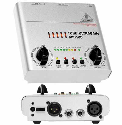 Фото Микрофонно-линейный предусилитель Behringer MIC100 Tube UltraGain