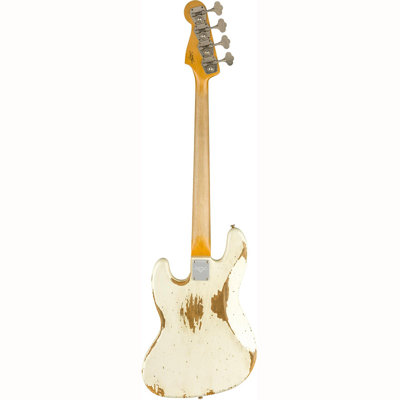 Фото FENDER 1961 JAZZ BASS® HEAVY RELIC®, ROSEWOOD FINGERBOARD, AGED OLYMPIC WHITE
