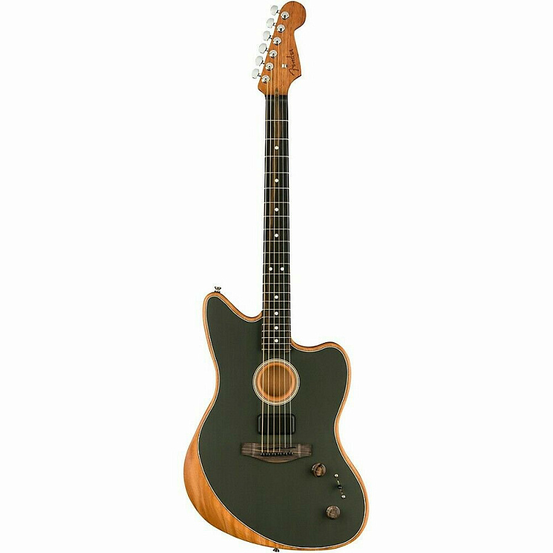 Моделирующая полуакустическая гитара FENDER American Acoustasonic Jazzmaster Tungsten в магазине Music-Hummer