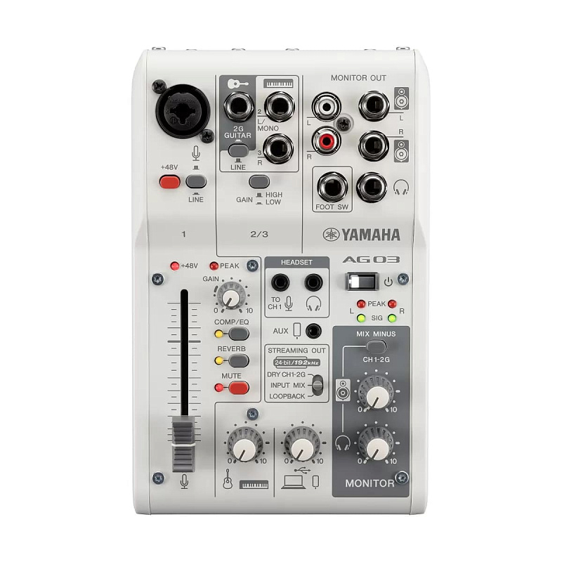 Фото 3-канальный микшер Yamaha AG03MK2 White