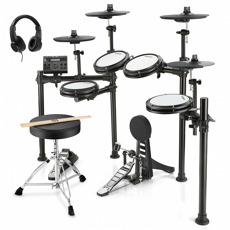 Электронная ударная установка DONNER DED-200 Electric Drum Set  5 Drums 4 Cymbals в магазине Music-Hummer