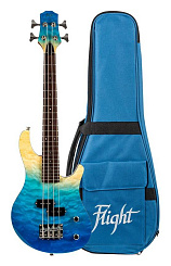 Уменьшенная бас-гитара FLIGHT Mini Bass TBL, голубой