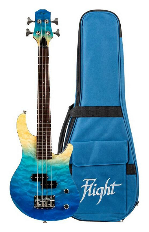 Фото Уменьшенная бас-гитара FLIGHT Mini Bass TBL, голубой