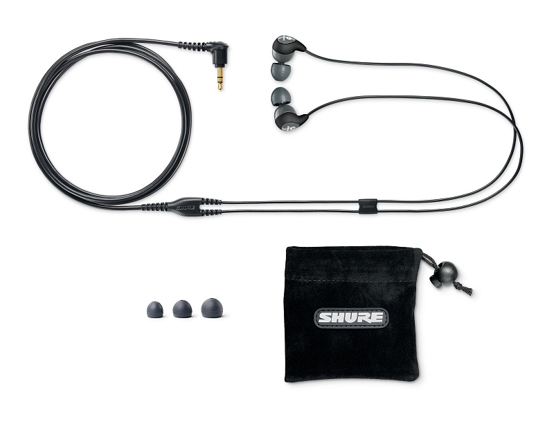Фото SHURE SE112-GR-E головные телефоны с одним драйвером, цвет серый