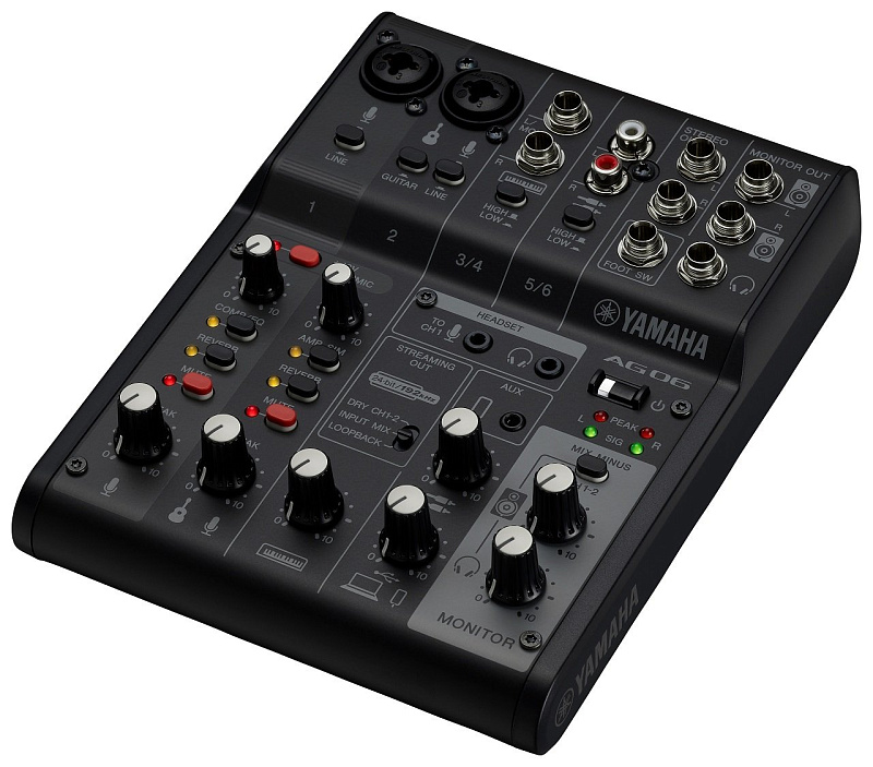Фото 6-канальный микшер Yamaha AG06MK2 Black