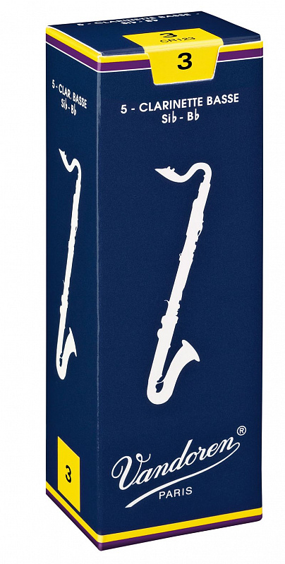 Vandoren CR1235  трости для бас-кларнета, традиционные (синяя пачка), №3.5, (упаковка 5 шт. ) в магазине Music-Hummer