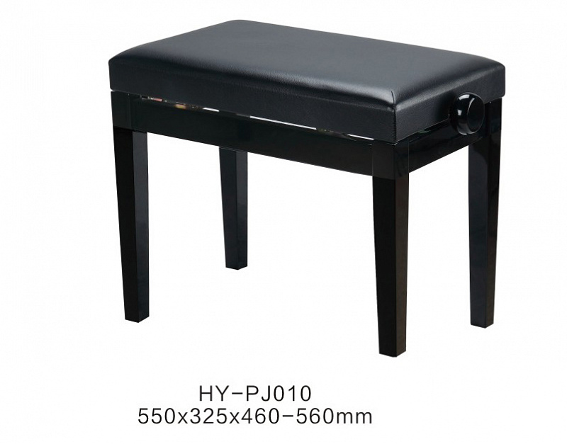 HY-PJ010-GLOSS-BLACK Банкетка, черная, искусственная кожа, Rin в магазине Music-Hummer