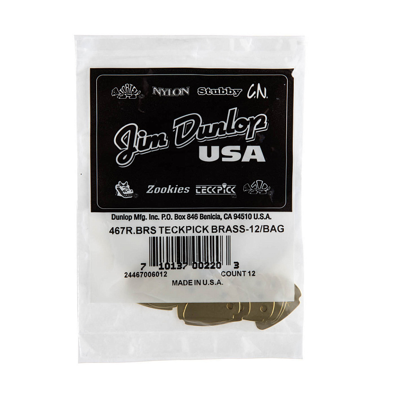 Фото Медиаторы Dunlop 467RBRS Teckpick 12Pack, латунные, алюминий, 12 шт.