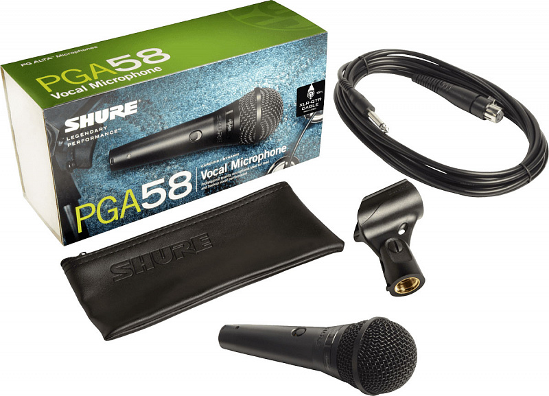 SHURE PGA58-QTR-E кардиоидный вокальный микрофон c выключателем, с кабелем XLR -1/4' в магазине Music-Hummer