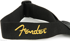 FENDER BLACK STRAP/YELLOW LOGO ремень для гитары