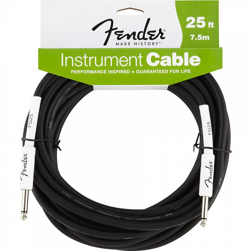 FENDER 25' INSTRUMENT CABLE BLACK инстументальный кабель, 7,5 м, цвет ч рный в магазине Music-Hummer