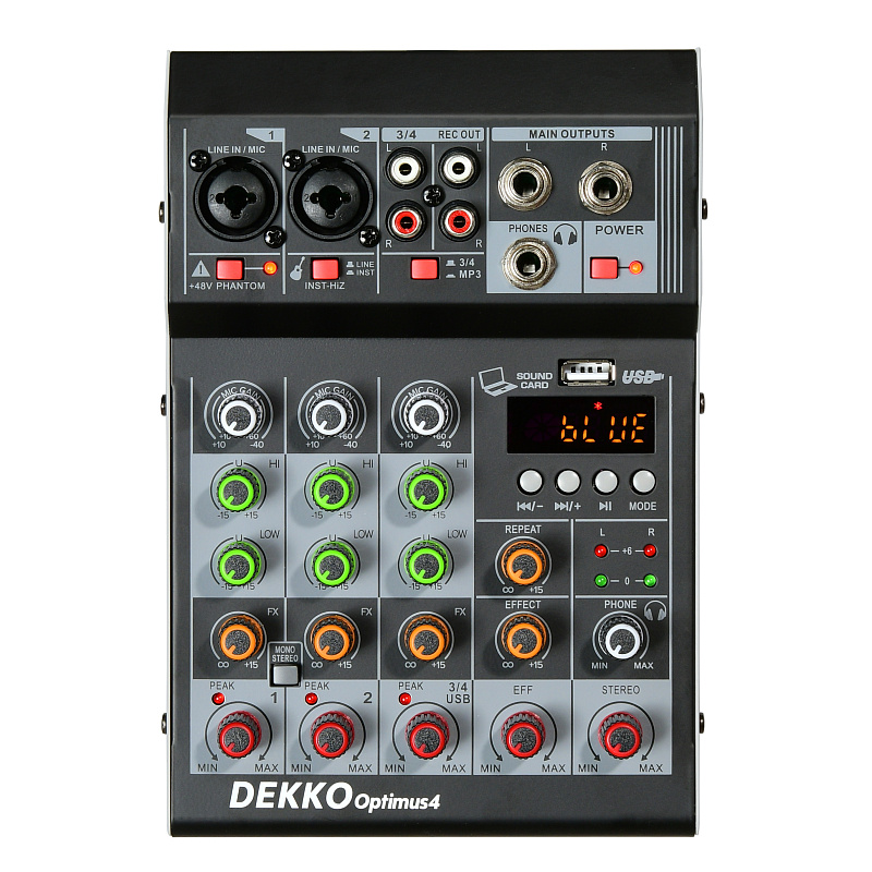 Фото Микшерный пульт DEKKO F4A 4-канальный