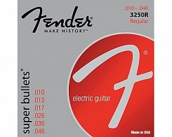 FENDER STRINGS NEW SUPER BULLET 3250R NPS BULLET END 10-46, струны для электрогитары, стальные с никелевым покрытием