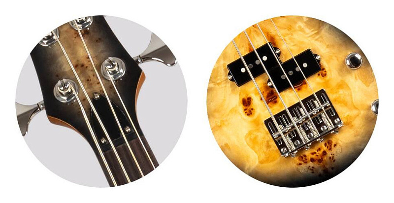 Фото Уменьшенная бас-гитара FLIGHT Mini Bass PBR, коричневый
