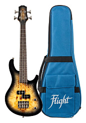 Уменьшенная бас-гитара FLIGHT Mini Bass PBR, коричневый