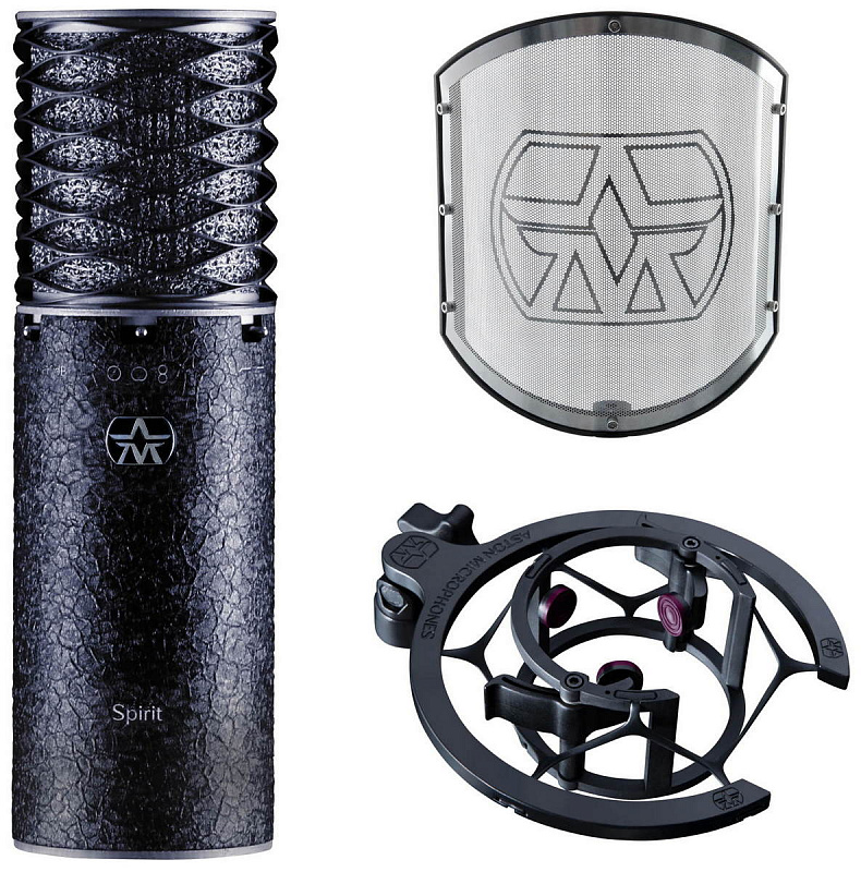 Конденсаторный проводной микрофон Aston Microphones SPIRIT BLACK BUNDLE в магазине Music-Hummer