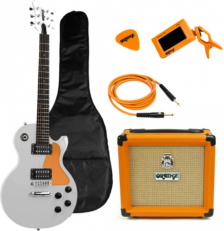 Orange Guitar Pack (12L) White  набор гитара+ чехол + комбик + тюнер + ремень+шнур+6 медиаторов в магазине Music-Hummer