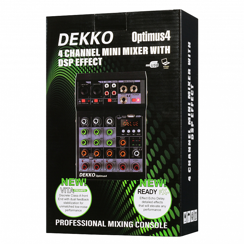 Микшерный пульт DEKKO F4A 4-канальный в магазине Music-Hummer