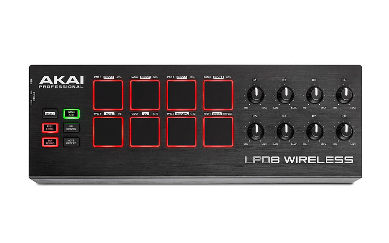 AKAI PRO LPD8 WIRELESS Портативный беспроводной USB/MIDI-контроллер в магазине Music-Hummer
